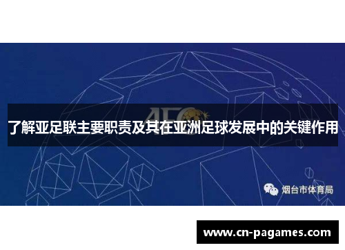 了解亚足联主要职责及其在亚洲足球发展中的关键作用